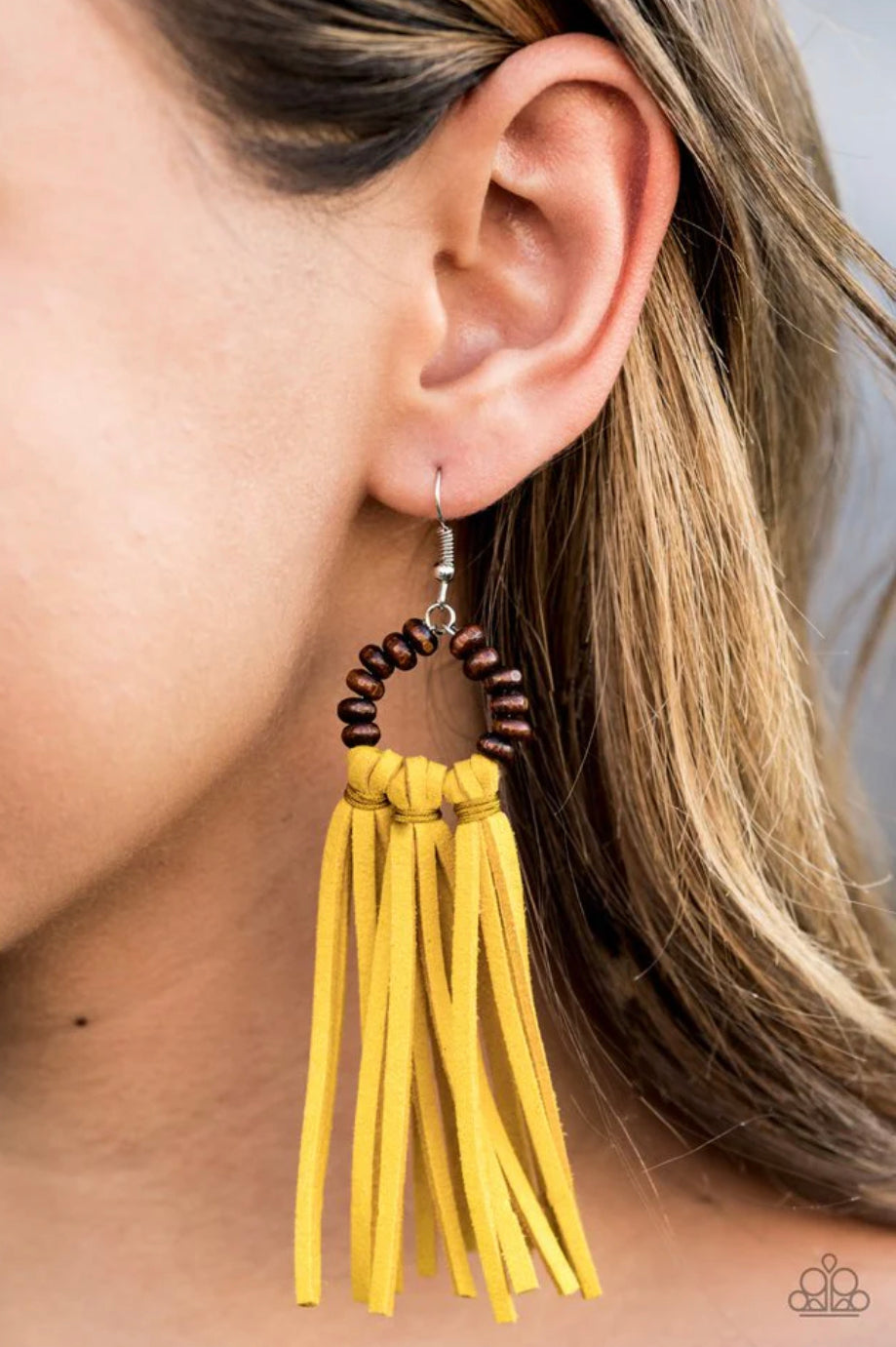 Easy To PerSUEDE - Yellow Earrings