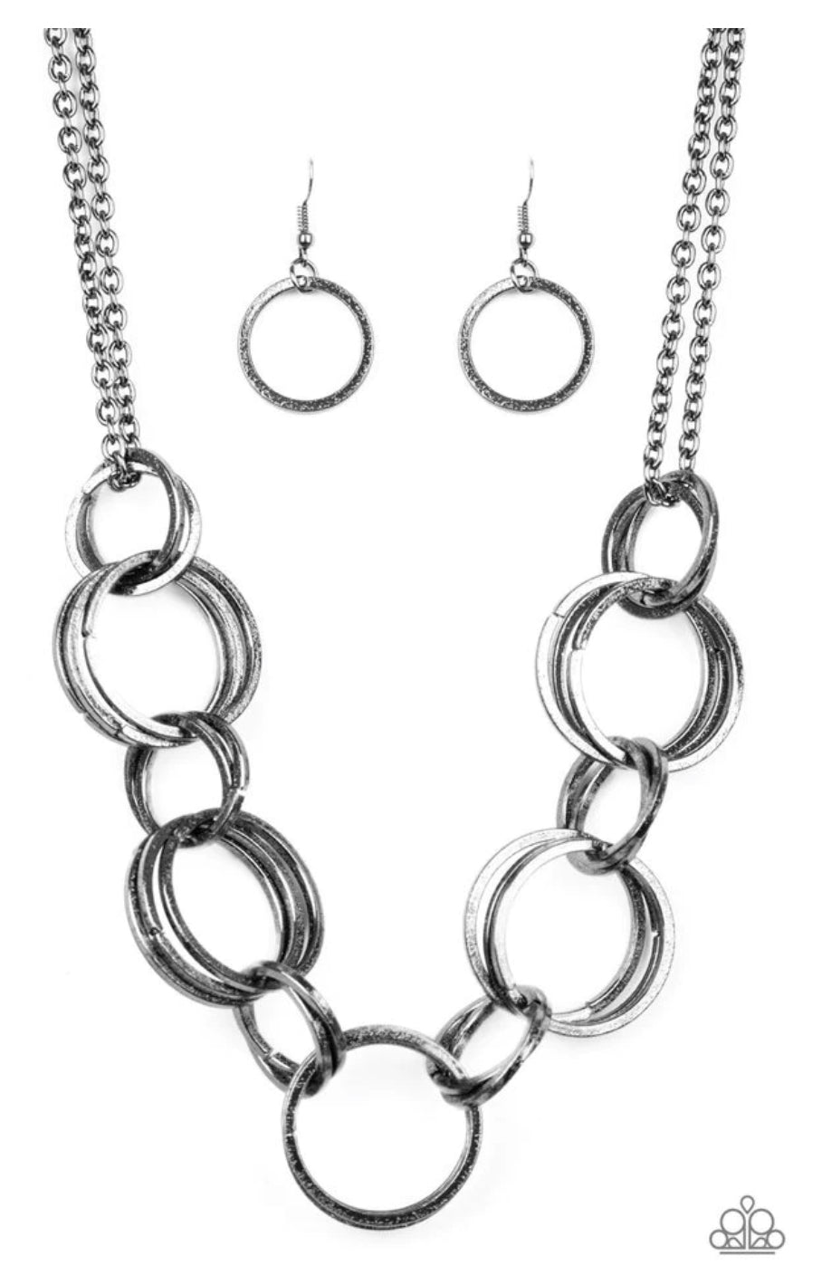 Jump Into The Ring - Black Necklace