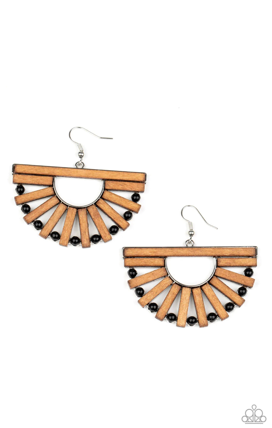 Wooden Wonderland - Black Earrings