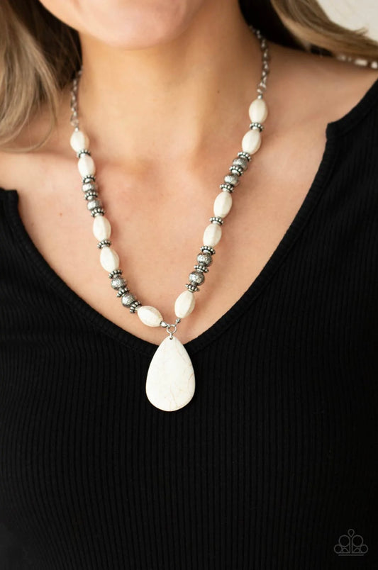 Blazing Saddles - White Necklace