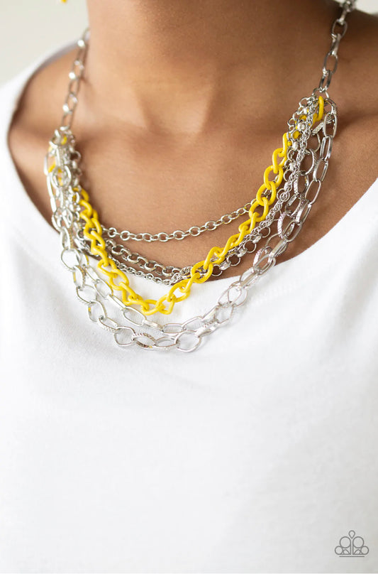 Color Bomb - Yellow Necklace