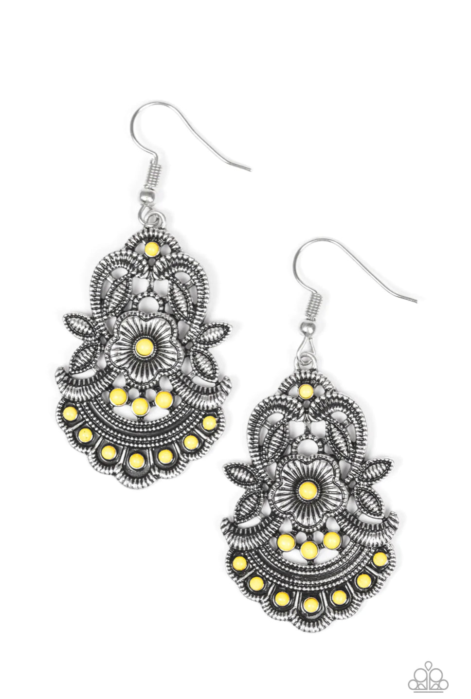 Blooming Bora Bora - Yellow Earrings