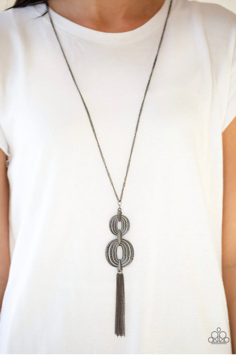 Timelessly Tasseled - Black Necklace