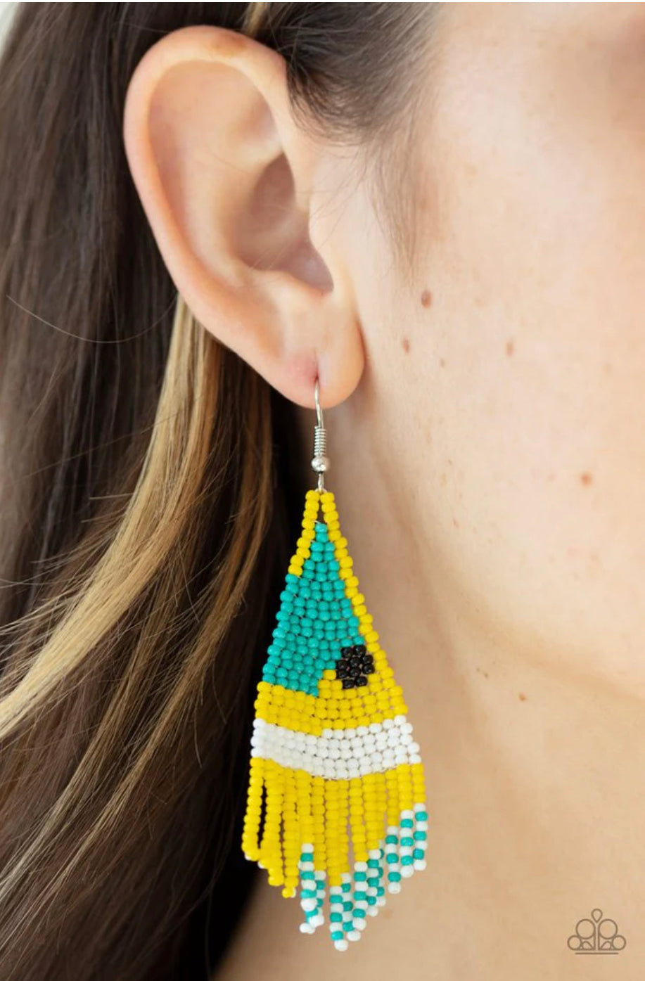 Brightly Beaded - Yellow Earrings