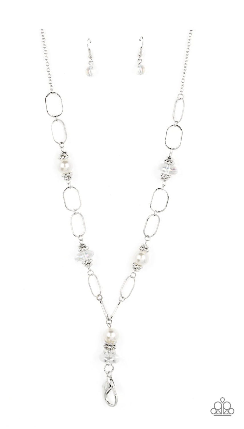 Creative Couture - White Necklace Lanyard