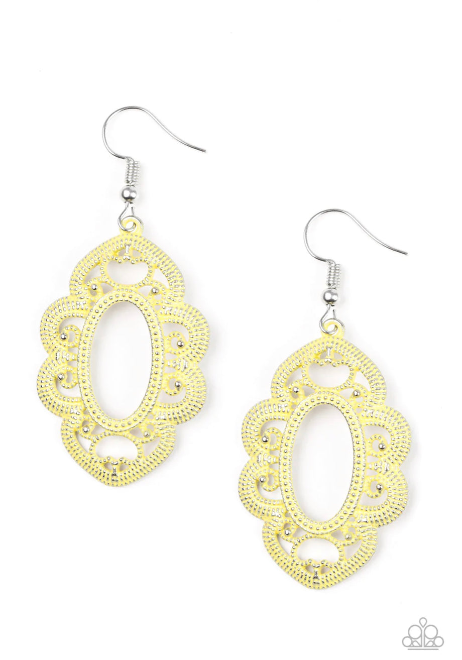 Mantras and Mandalas - Yellow Earrings