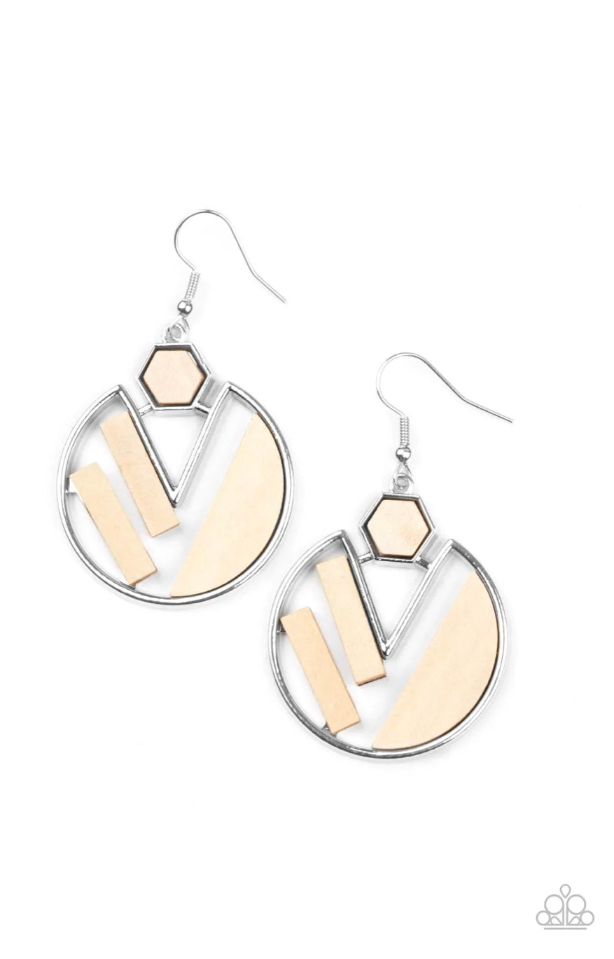 Petrified Posh - White Earrings