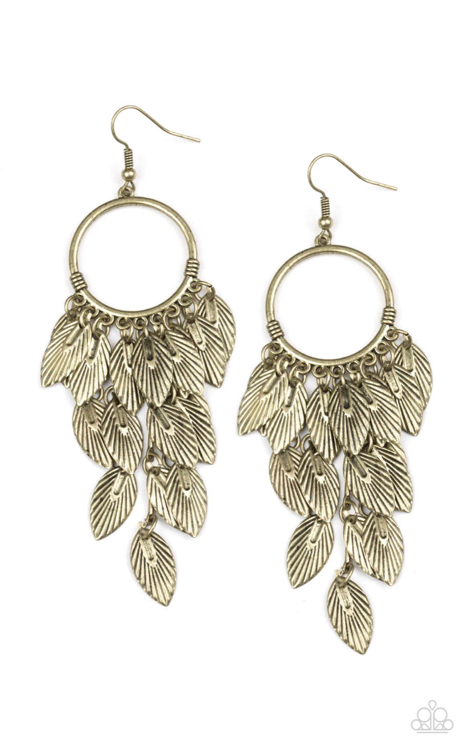 Feather Frenzy - Brass Earrings