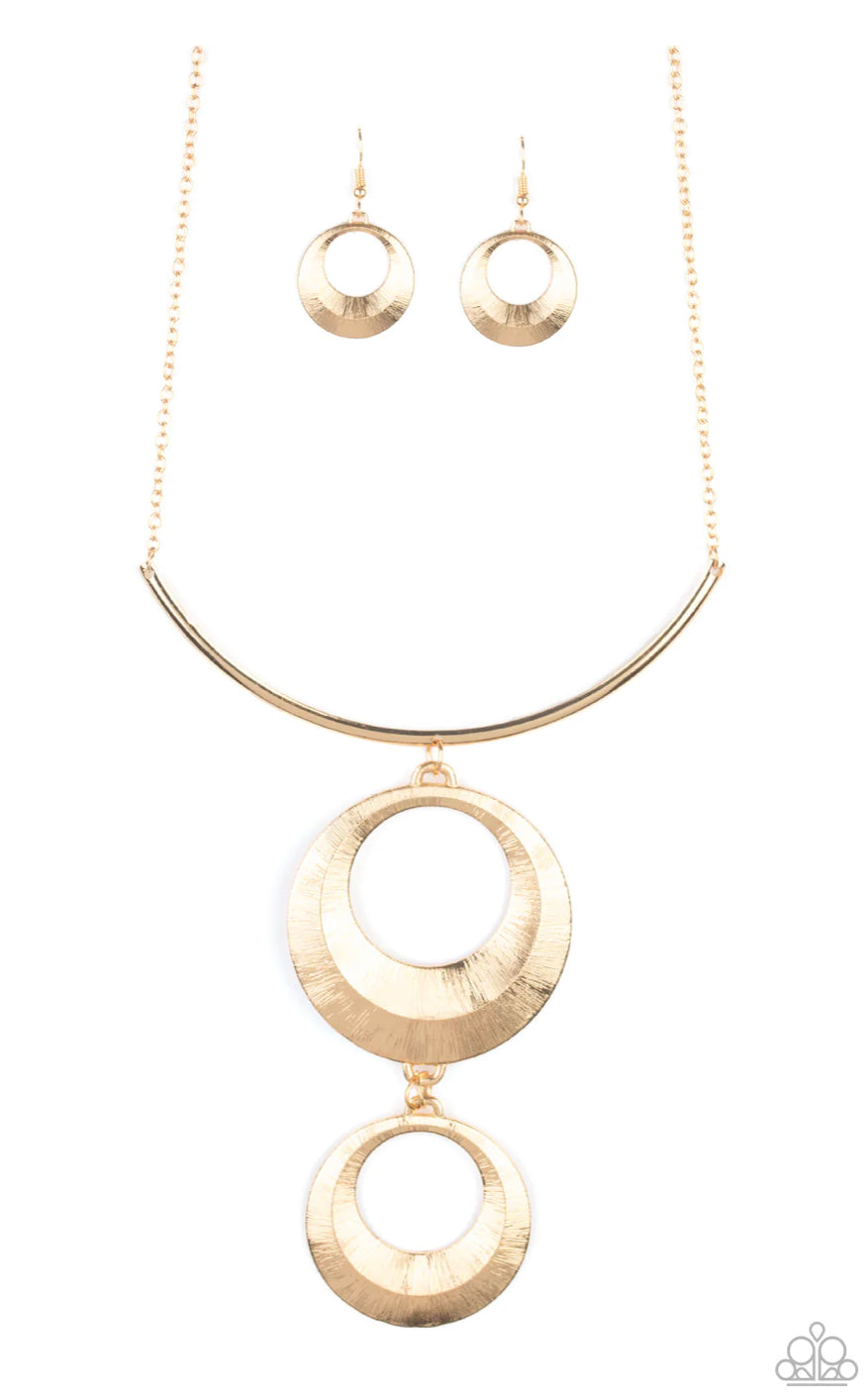 Egyptian Eclipse - Gold Necklace