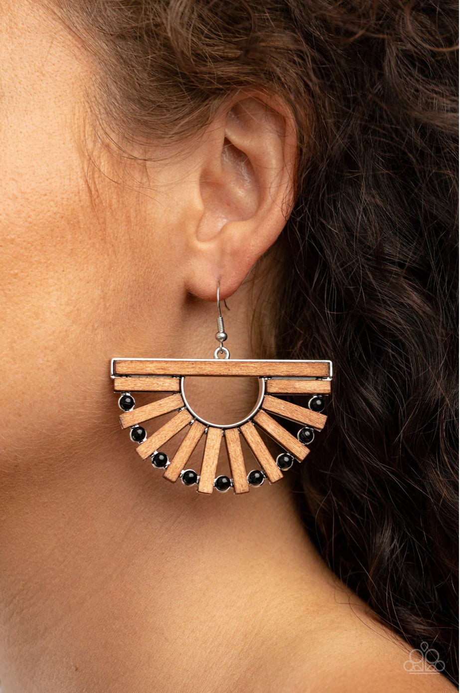 Wooden Wonderland - Black Earrings