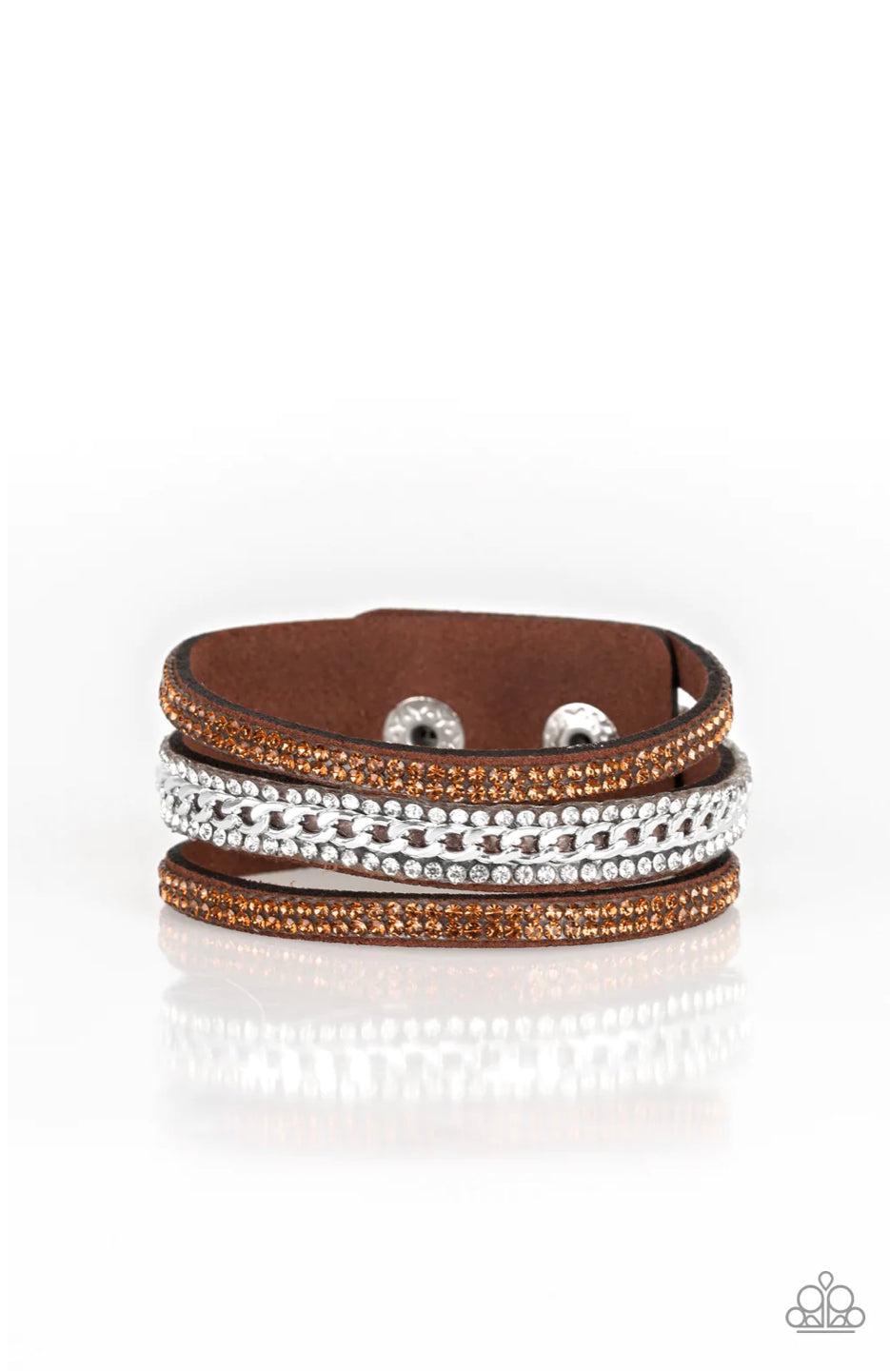 Rollin In Rhinestones - Brown Bracelet