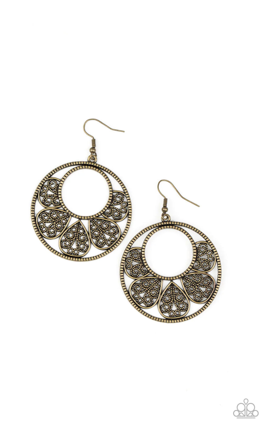 Petal Promenade - Brass Earrings