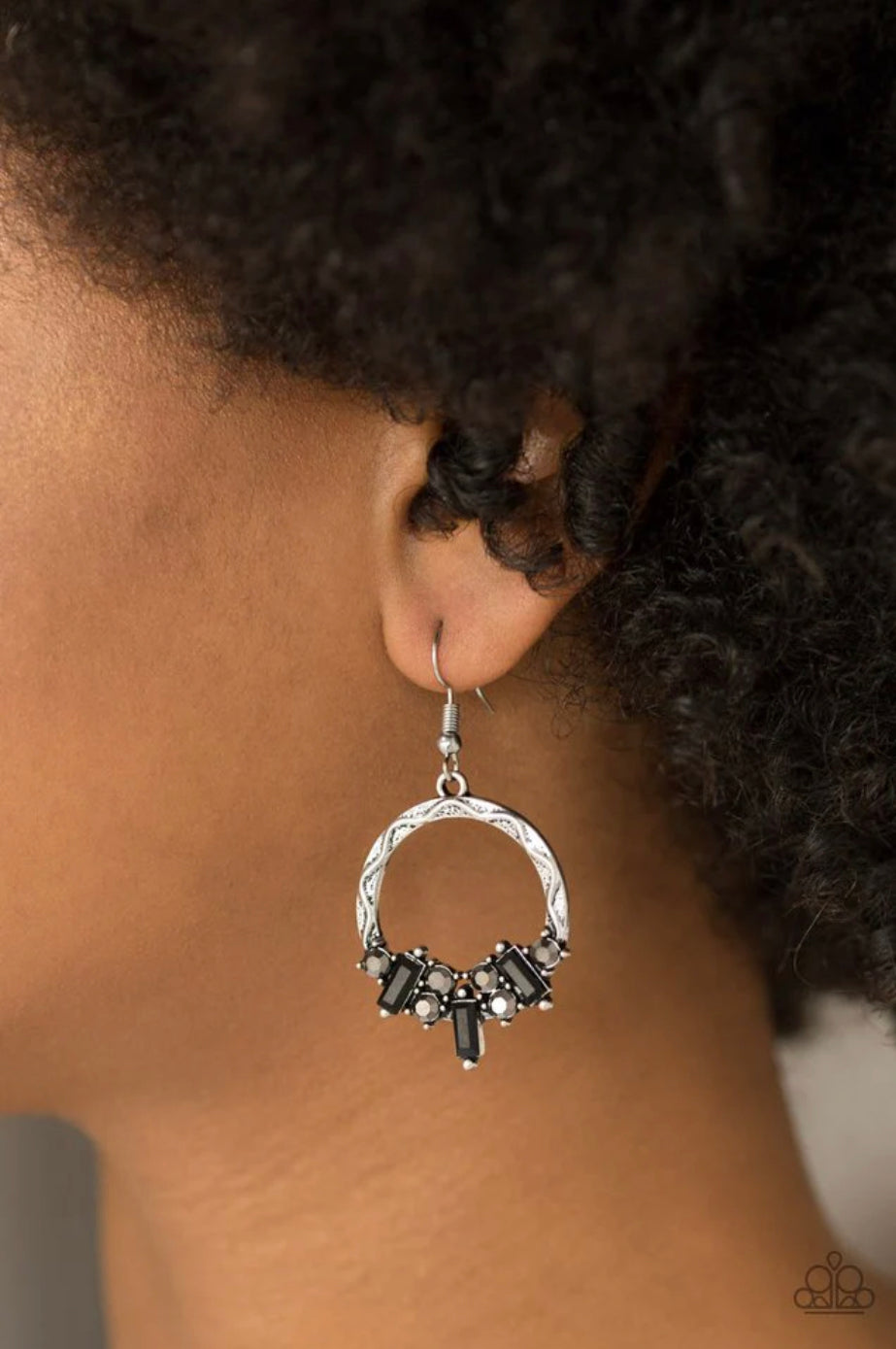 On The Uptrend - Black Earrings