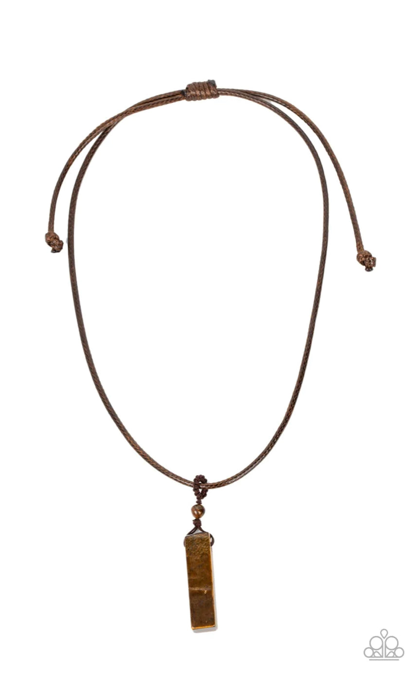 Comes Back ZEN-fold - Brown Necklace