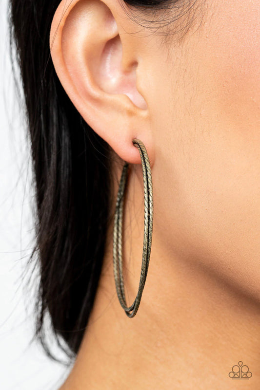 Curved Couture - Brass Earrings