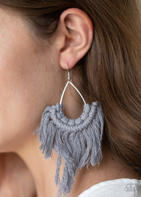 Wanna Piece Of MACRAME? - Silver Earrings