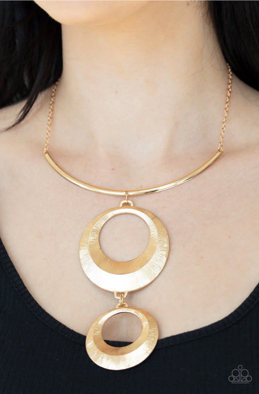 Egyptian Eclipse - Gold Necklace