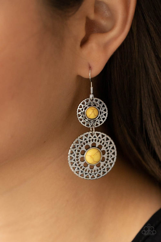 Sunny Sahara - Yellow Earrings