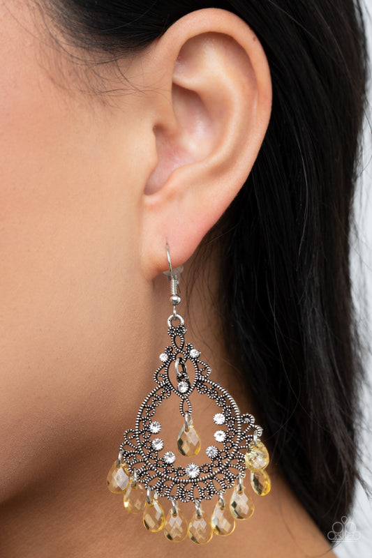 Lyrical Luster - Yellow Earrings