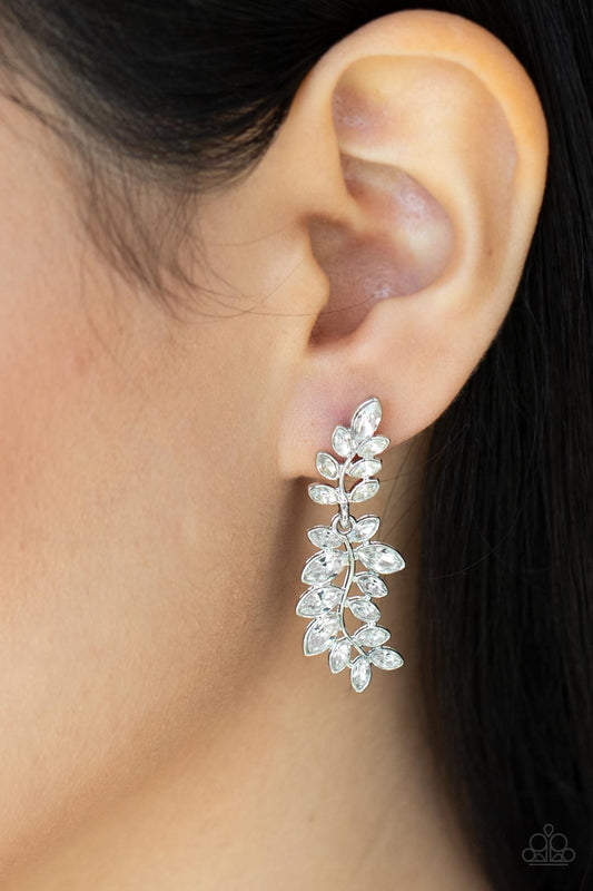 Frond Fairytale - White Earrings