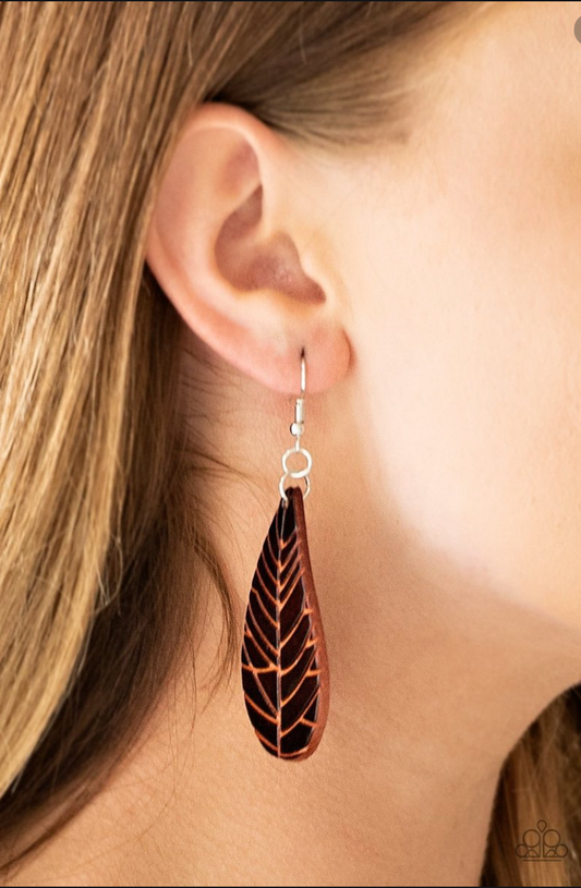 Nature Nouveau - Brown Earrings