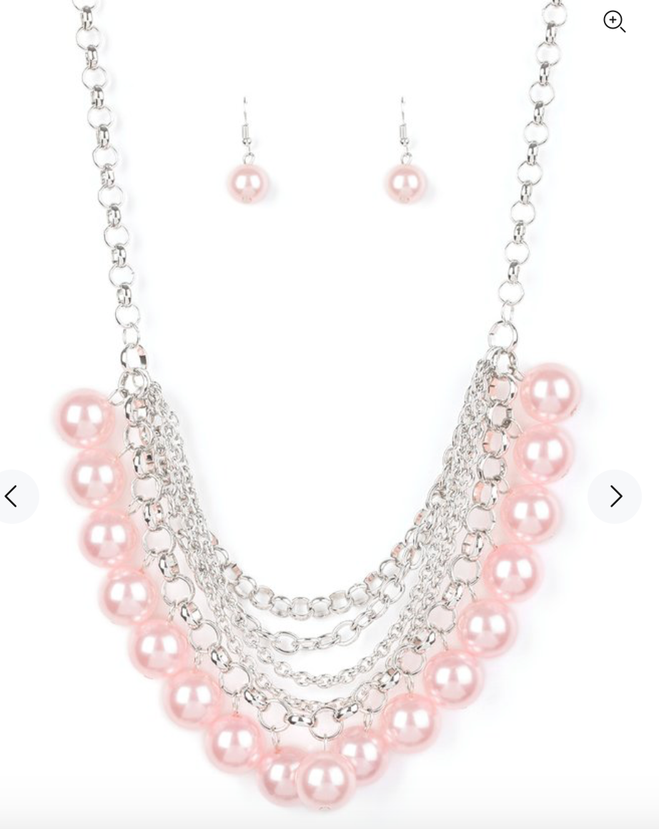 One-Way WALL STREET - Pink Necklace