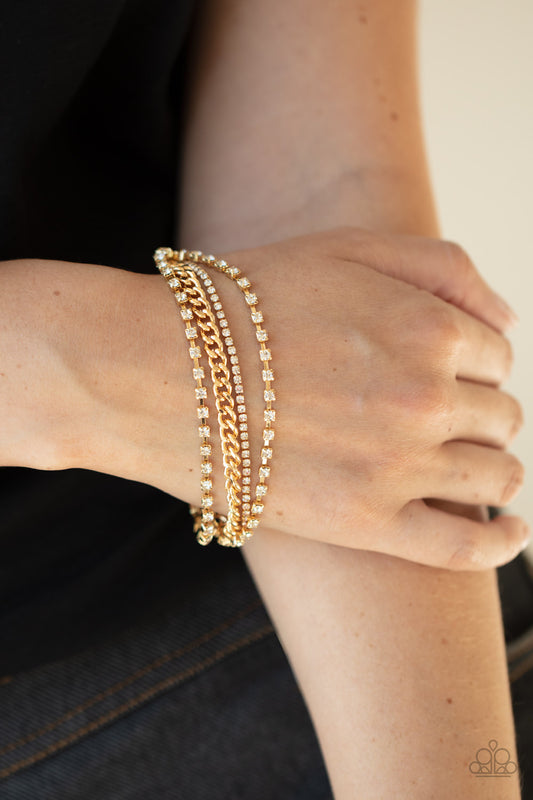 Brilliantly Beaming - Gold Bracelet