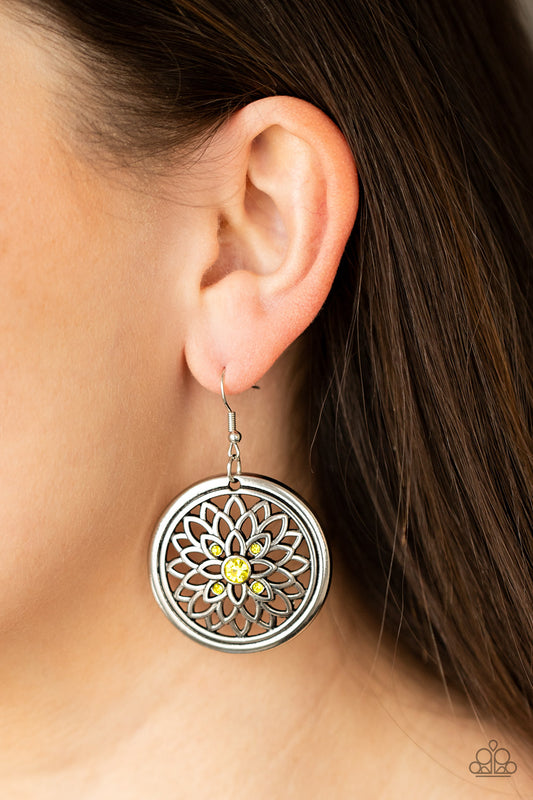 Mega Medallions - Yellow Earrings