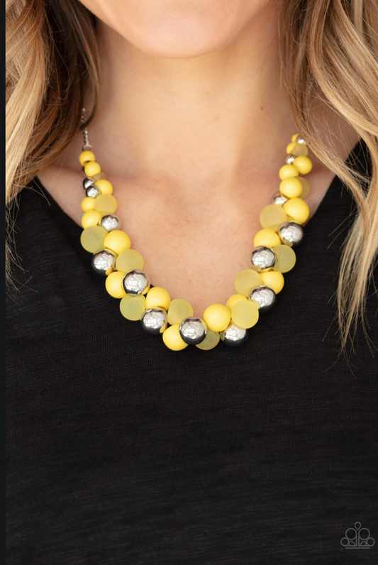 Bubbly Brilliance - Yellow Necklace