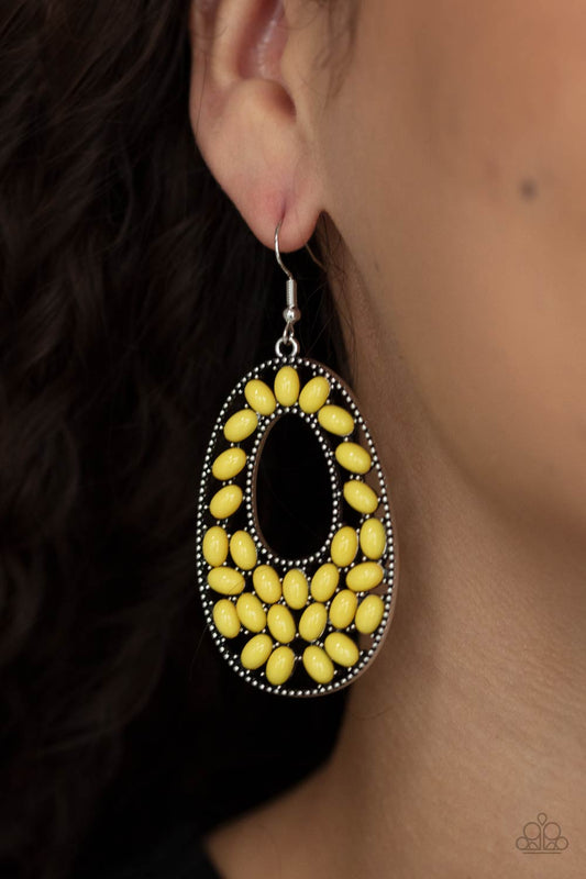 Beaded Shores - Yellow Earrings